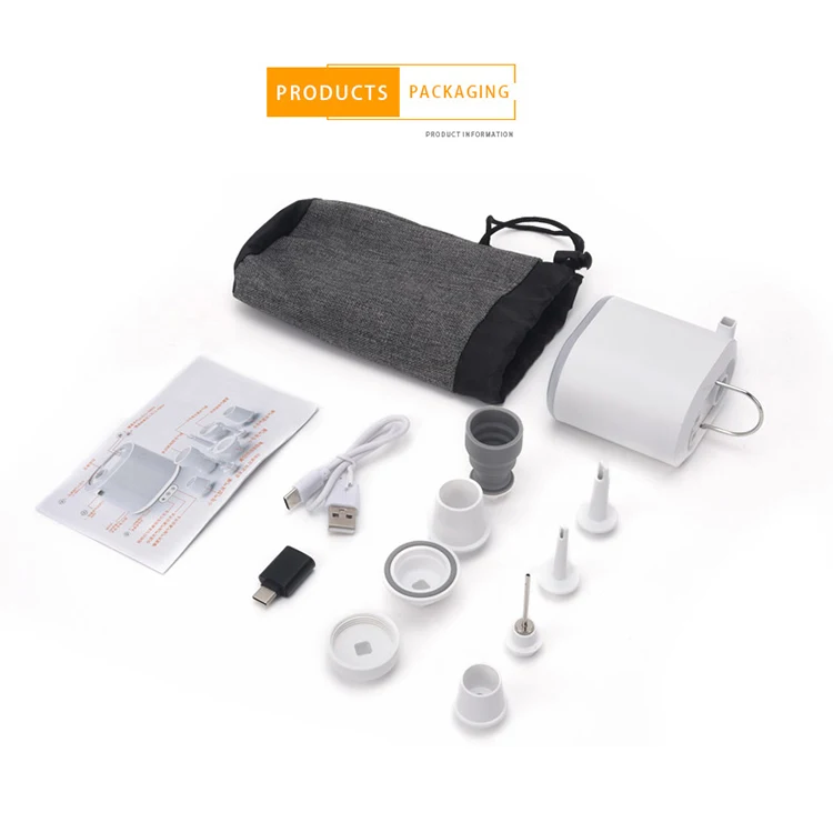 2023 Hot Sell Multifunctional Electric USB Air Pump for Inflatables Portable Air Pump Mini With Camping Light for Outdoor Tent