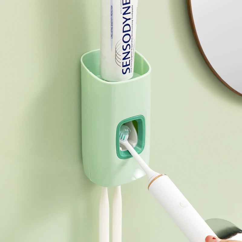 Plastic Hanging Automatic Toothpaste Dispenser Multifunctional Waterproof Toothbrush Holder
