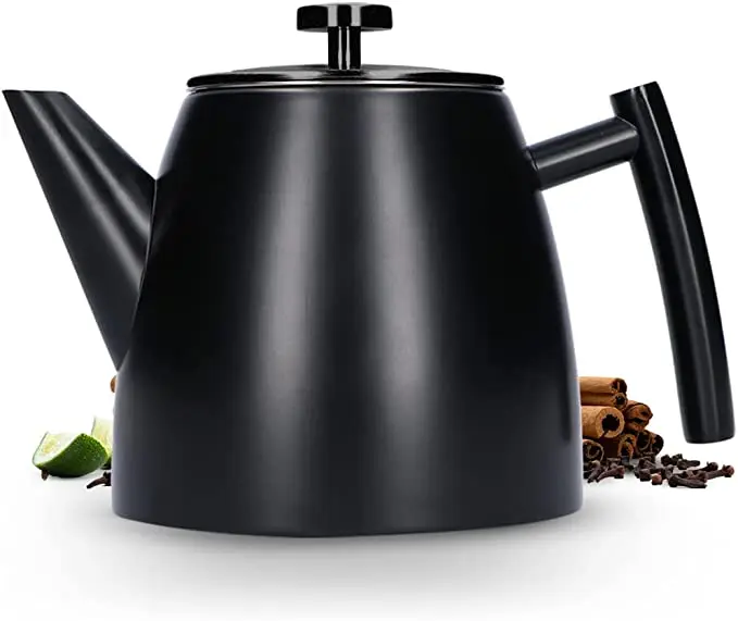 New Style Professional In Commercial Double Wall Stainless Steel Coffee Tea Pot with Filter