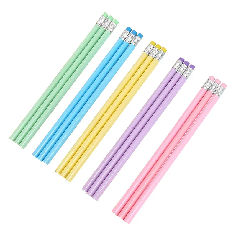 Customizable Logo Wood Pencil 7 inch HB 2B 2H Lead Back to School Promotion Gift Custom Wood Pencil With Eraser