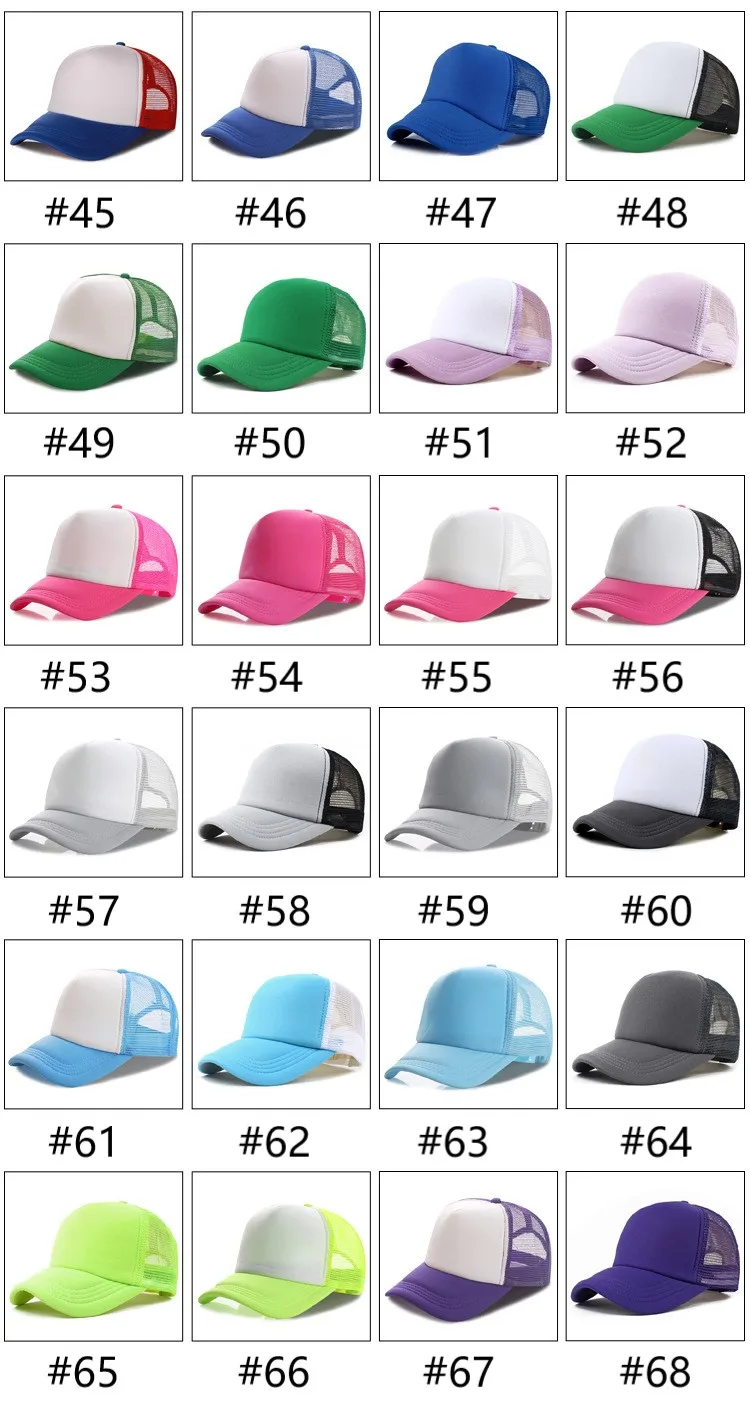 BESTELLA Wholesale Unisex Plain Baseball Cap 5 Panel Gorras High Profile Foam Trucker Hat Mesh Dad Snapback Custom Printing Logo