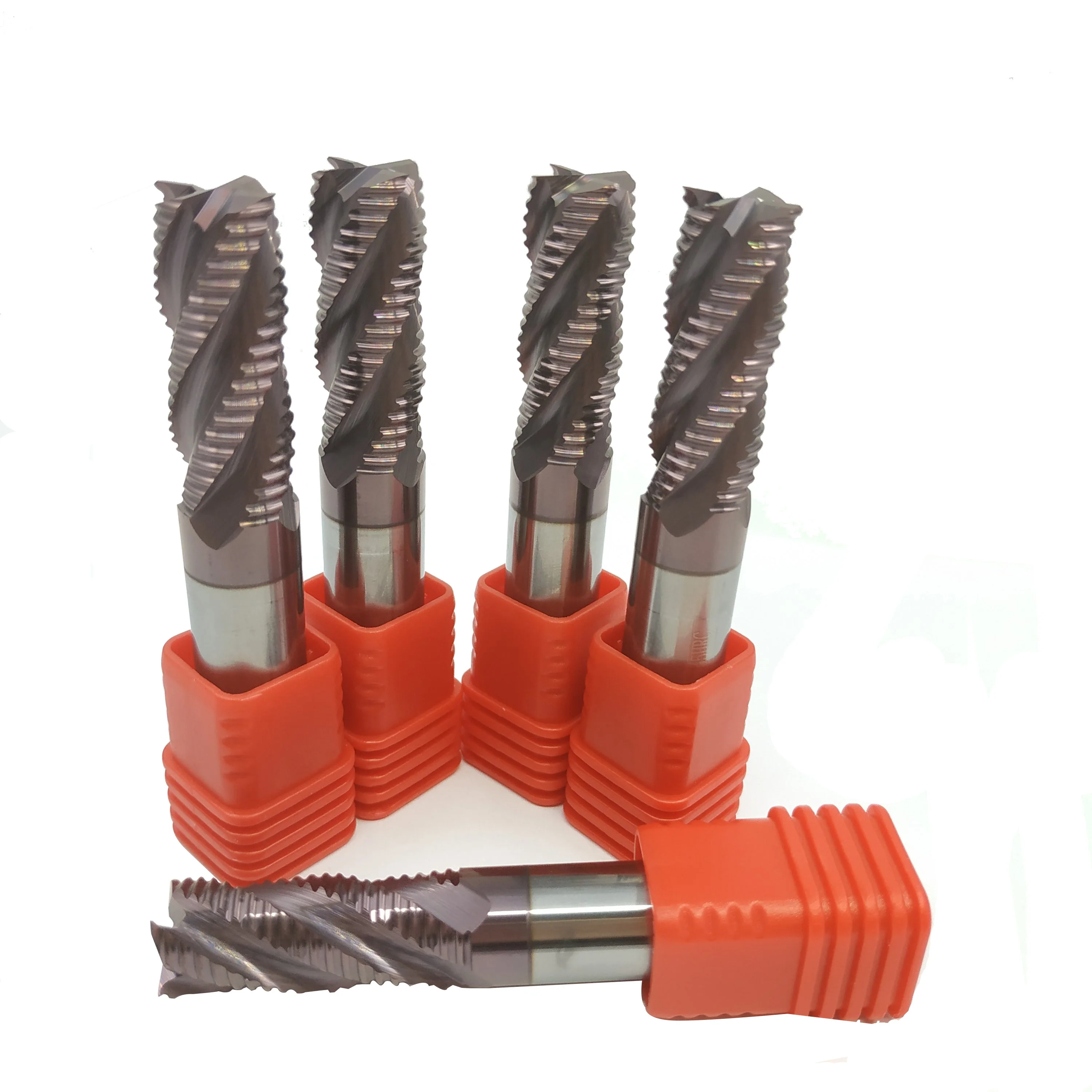 Preda cutting tools CNC HRC55 TiAlN Coating solid Carbide Mill 4 Flutes Rough End Mill