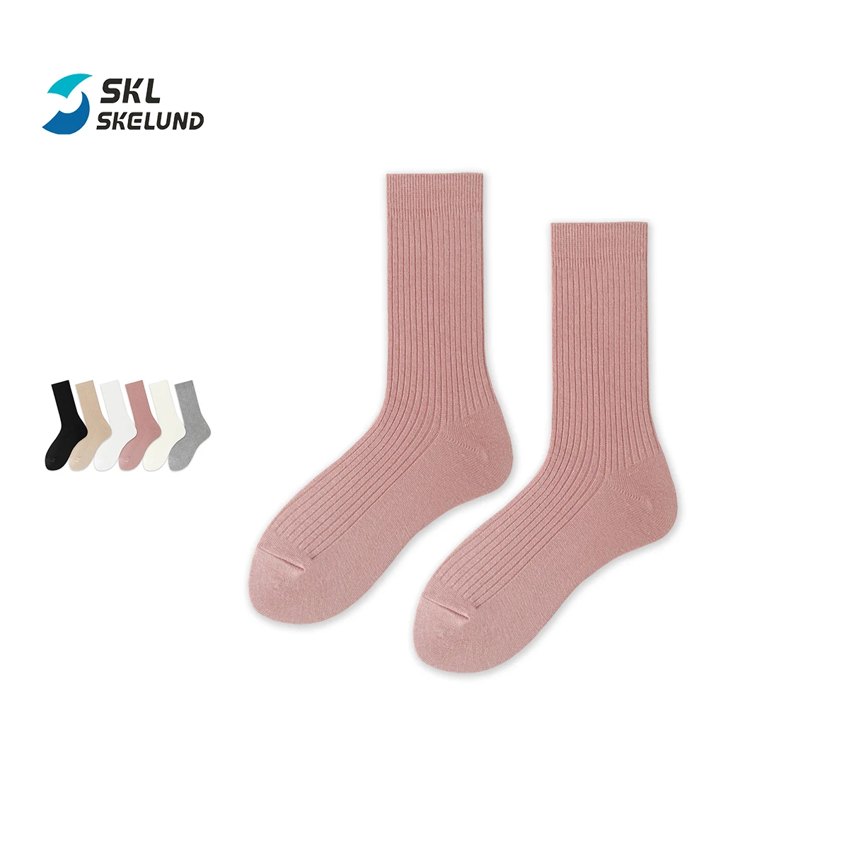 Wholesale Women Long High quality socks Breathable Organic Cotton Mid-calf Length Sox Design Own Crew Custom Women socks