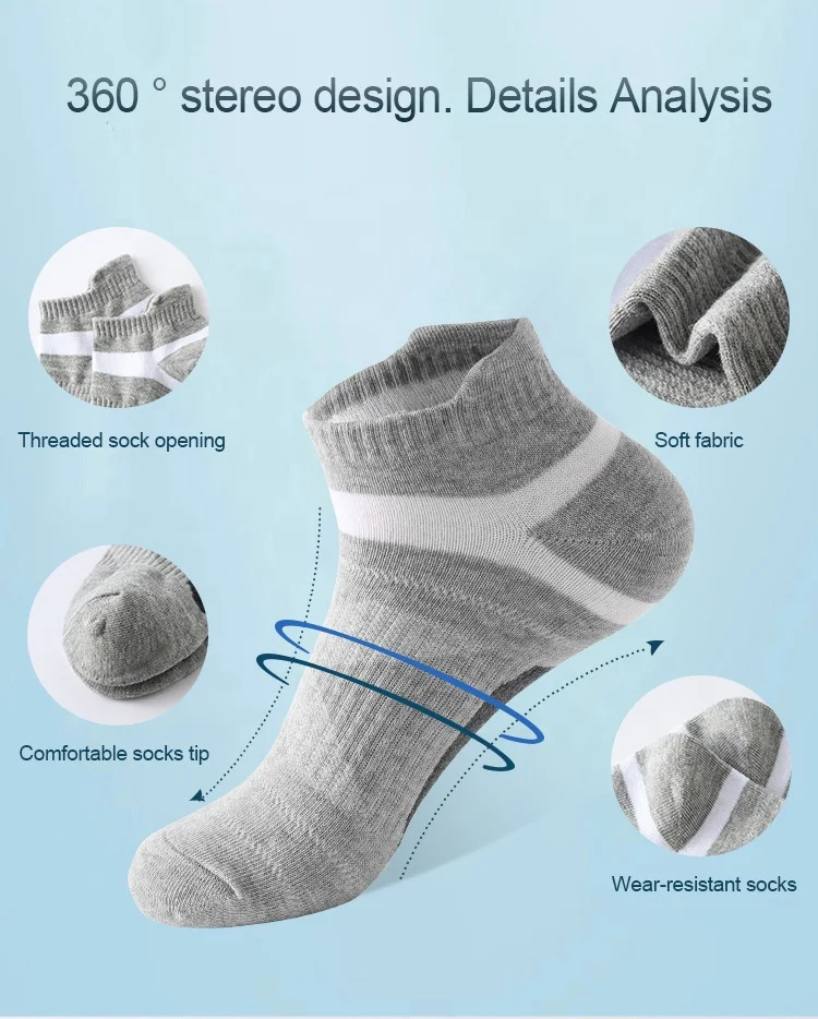 Custom Logo Short Sock No Show Cycling Socks Men White Running Ankle Socks