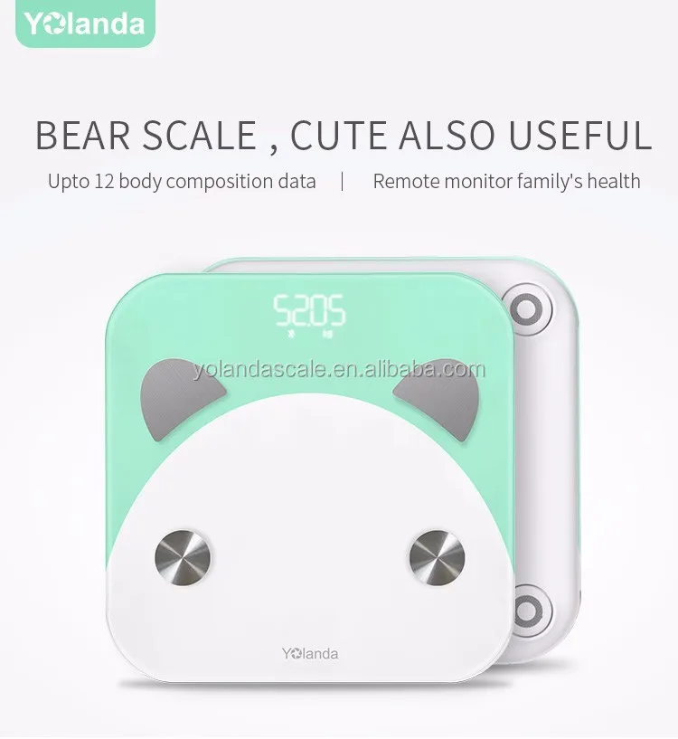Cute Bear Design Smart Body Fat Scale BT Bedroom Scale Lose Weight Fitness Body Composition Analyzer Digital Balance