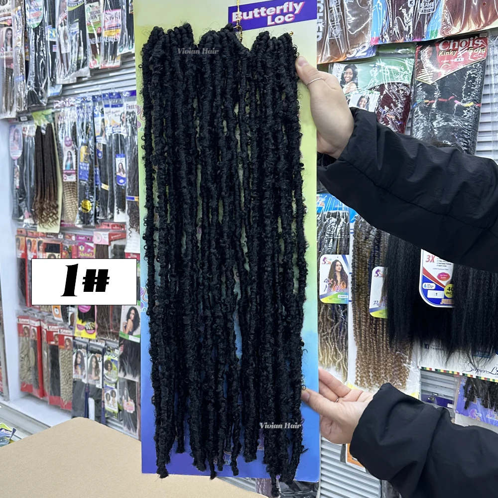 Long pre looped butterfly loc 20inch 24strands/pack ombre colorful 3x butterfly locks braiding hair crochet hair extension