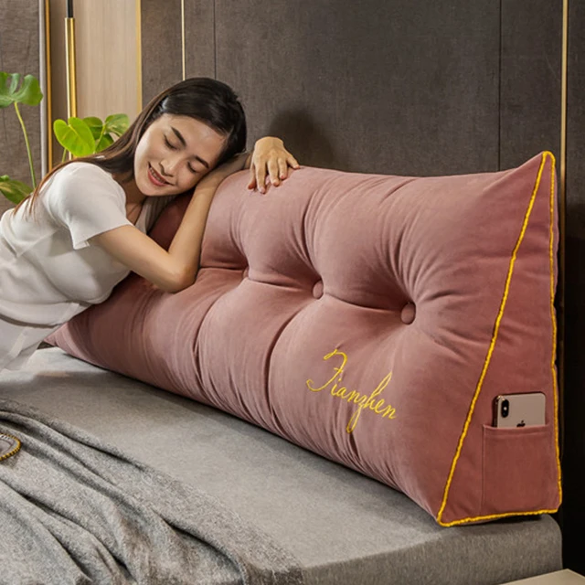 New Design Light Luxury Embroidery Headrest Double Pillow Bench Cushion Back Support Anti-Collision