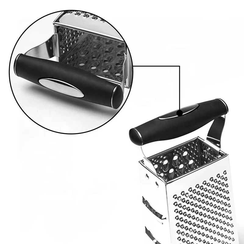 
Kitchen Accessories Stainless Steel 4 Sided Cheese Carrot Potato Grater With TPR Handle 