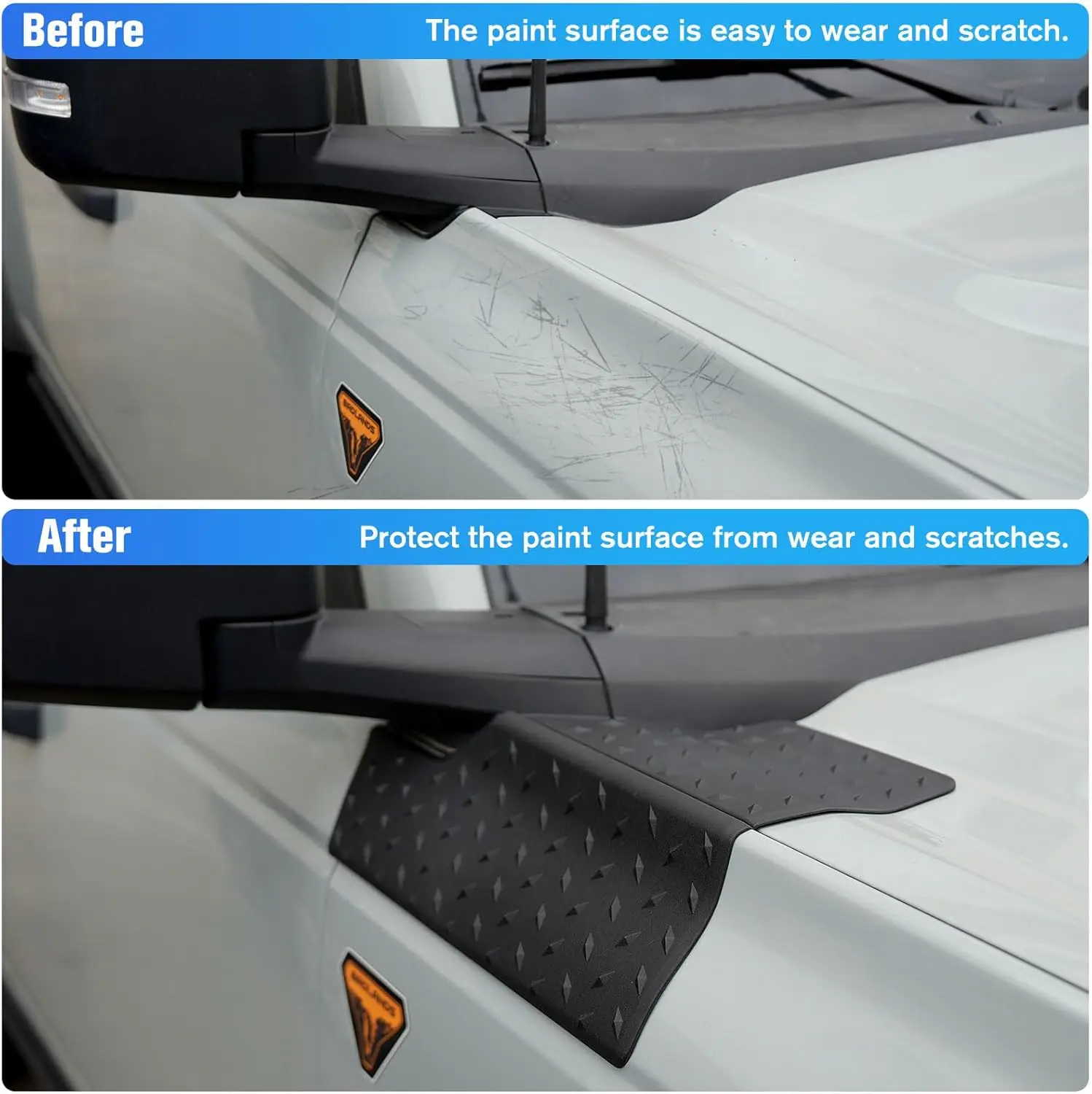 Cowl Body Armor Side Corner Guard Cover Accessories Corner Guard Trim Cover Compatible for Bronco 2021 2022 2023 2door 4 Doors