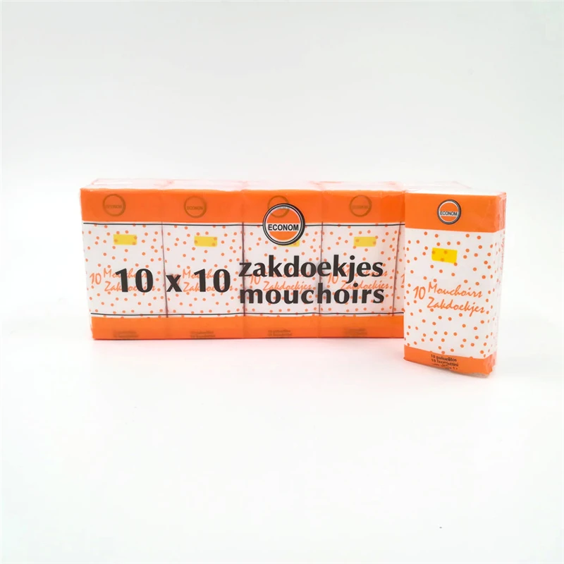 High Quality Small Pack 1/12 Fold Pocket Paper Tissue Pocket Tissue Standard Bulk Facial Handkerchief