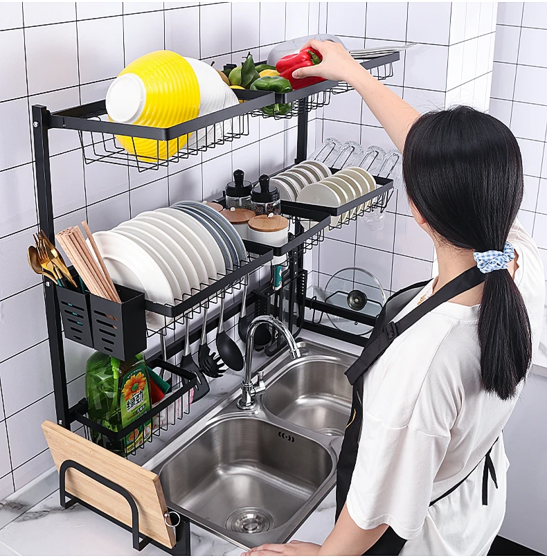 Store and Tidy Dishes Kitchen Dish Racks Kitchen Storage Racks Dish Drainer Kitchen Accessories Storage Holders & Racks