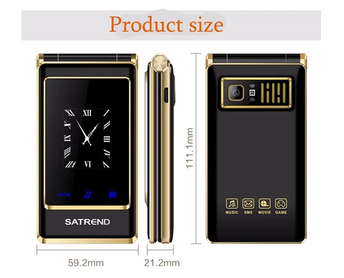
A15 Dual Sim 3.0' Cheap Senior Mobile Cell Phone Elder Clamshell Celular 