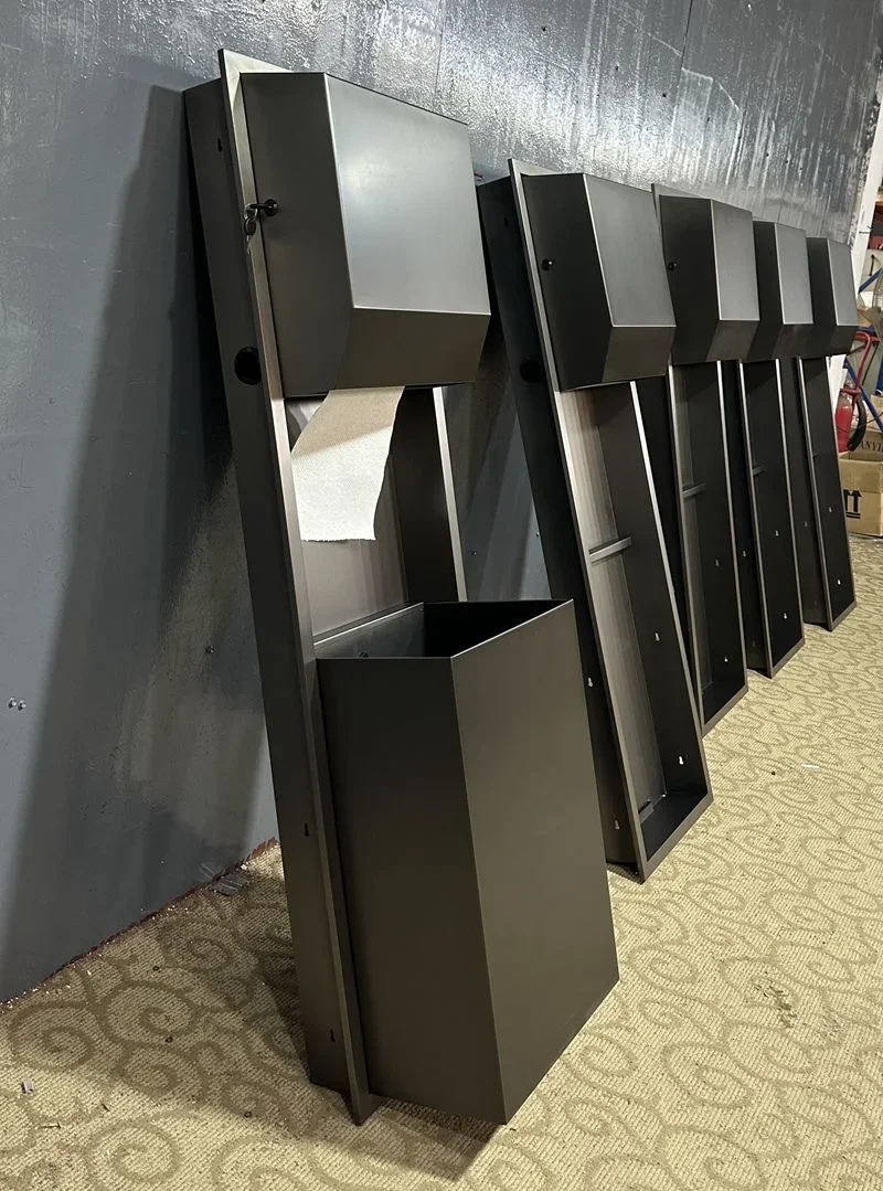 Stainless Steel Black Automatic Paper Towel Dispenser With Waste Bin For Commercial Washrooms