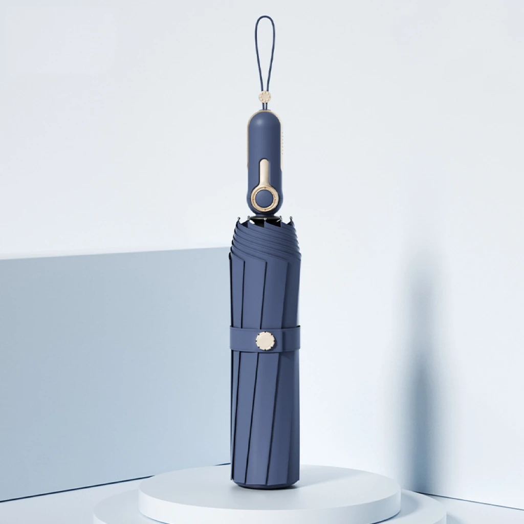 10K Windproof Umbrella Bone Solid Vintage Business Umbrella Rain And Sunshine Dual Use 3 Folding Automatic Umbrella factory