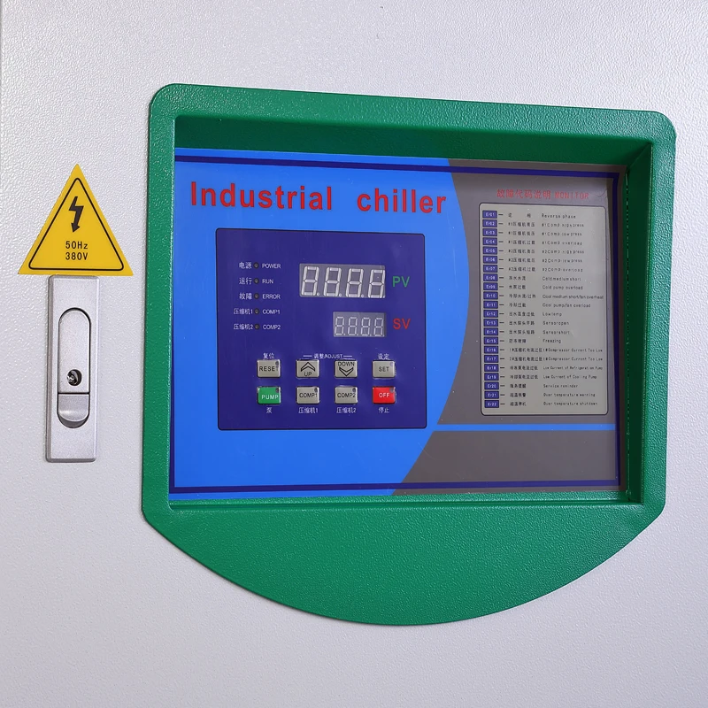 Industrial chillers with condenser unit water cooler