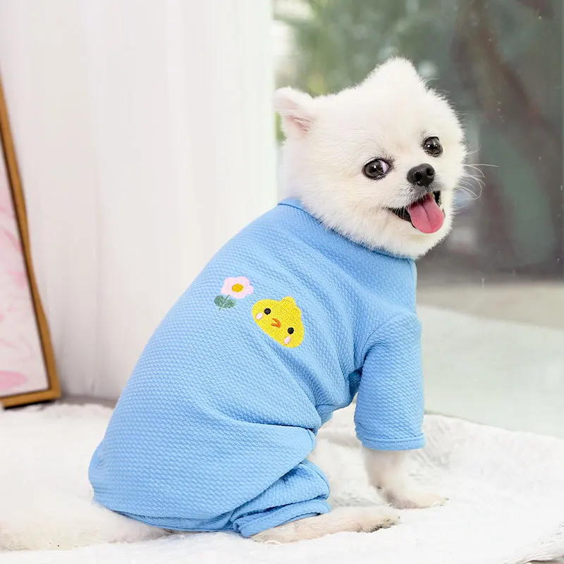 Sweet Pet Clothes Low-priced Spring Autumn Soft Breathable Waffle Fashions Dog Four Legged Clothes