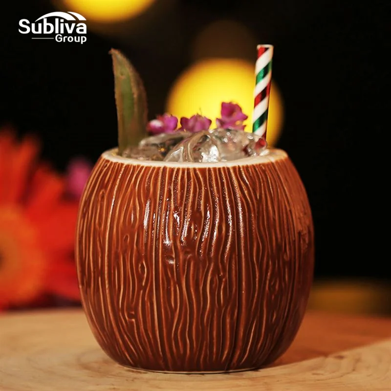 Ceramic Coconut Tiki Mug 500ml