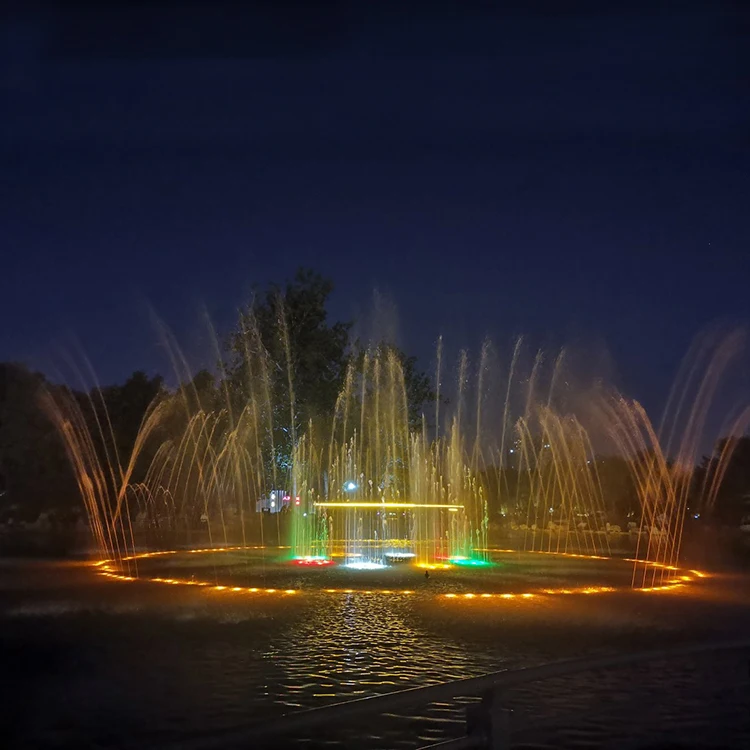 Water Fountain Egypt Round Shape Pool DMX Small Dancing Musical Fountain for Road Roundabout