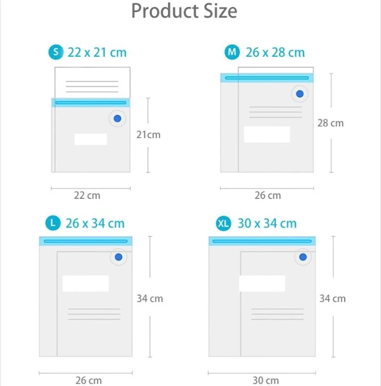 BPA Free Food Saver Sous Vide Bags 4 Pack Cube Vacuum Storage Bags Set