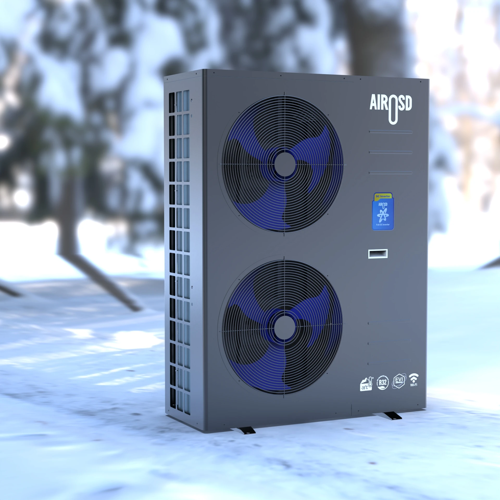 Heating Cooling Hot Water Air Source High Temperature Heat Pump R32