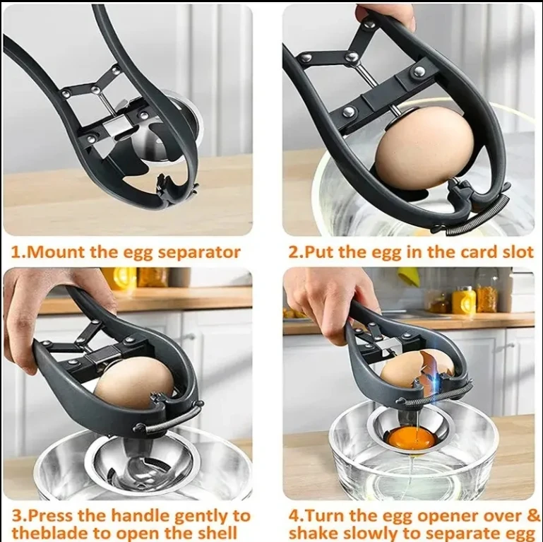 Automatic Egg Cracking Tool Easy Eggshell Cutter Eggshell Cutter Egg Separator Egg Crackerl Opener