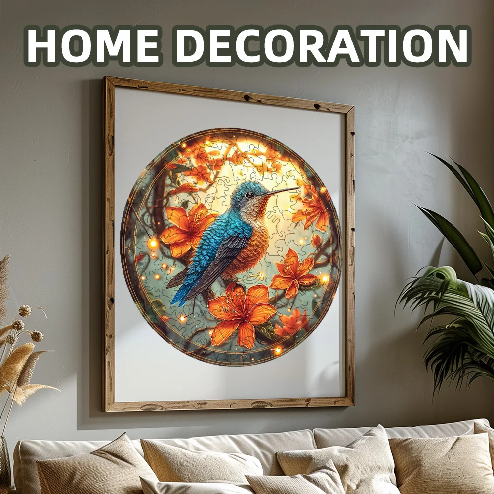 Hot Selling High Difficulty Hand-make Toy Animal Themes Wooden Puzzle Circular Shape Wooden Irregular Puzzle For Family