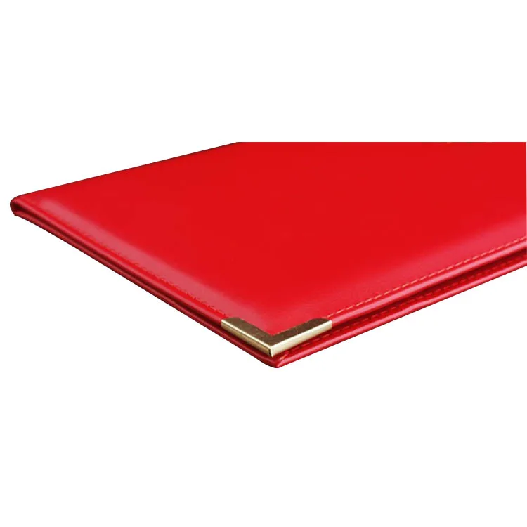 Custom Logo Double-Sided A4 Folder Black PU Leather Graduation Certificate Holder for Diploma