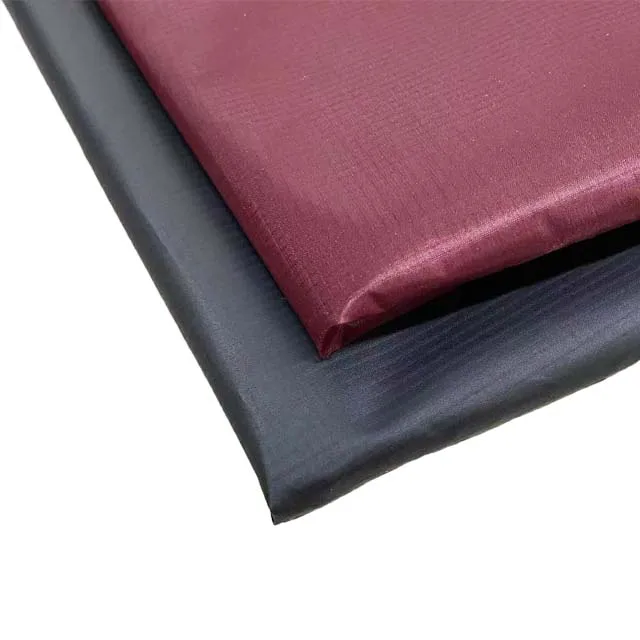 20D nylon waterproof Silicone PU Coated 0.15 plaid taffeta  fabric for lining