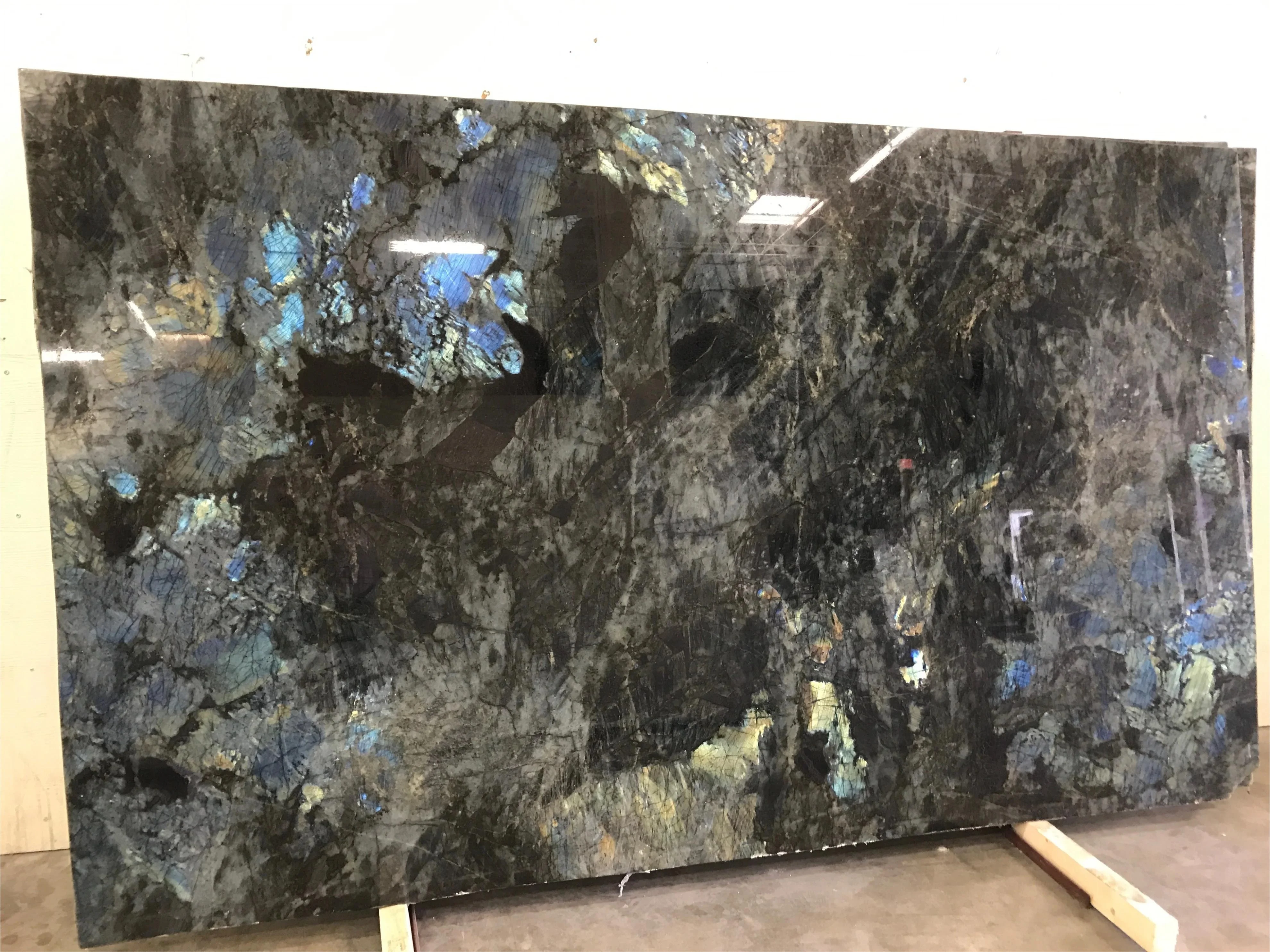 BOTON STONE Natural Stone Luxury Lemurian Slabs Kitchen Countertop Labradorite Blue Granite Table Top