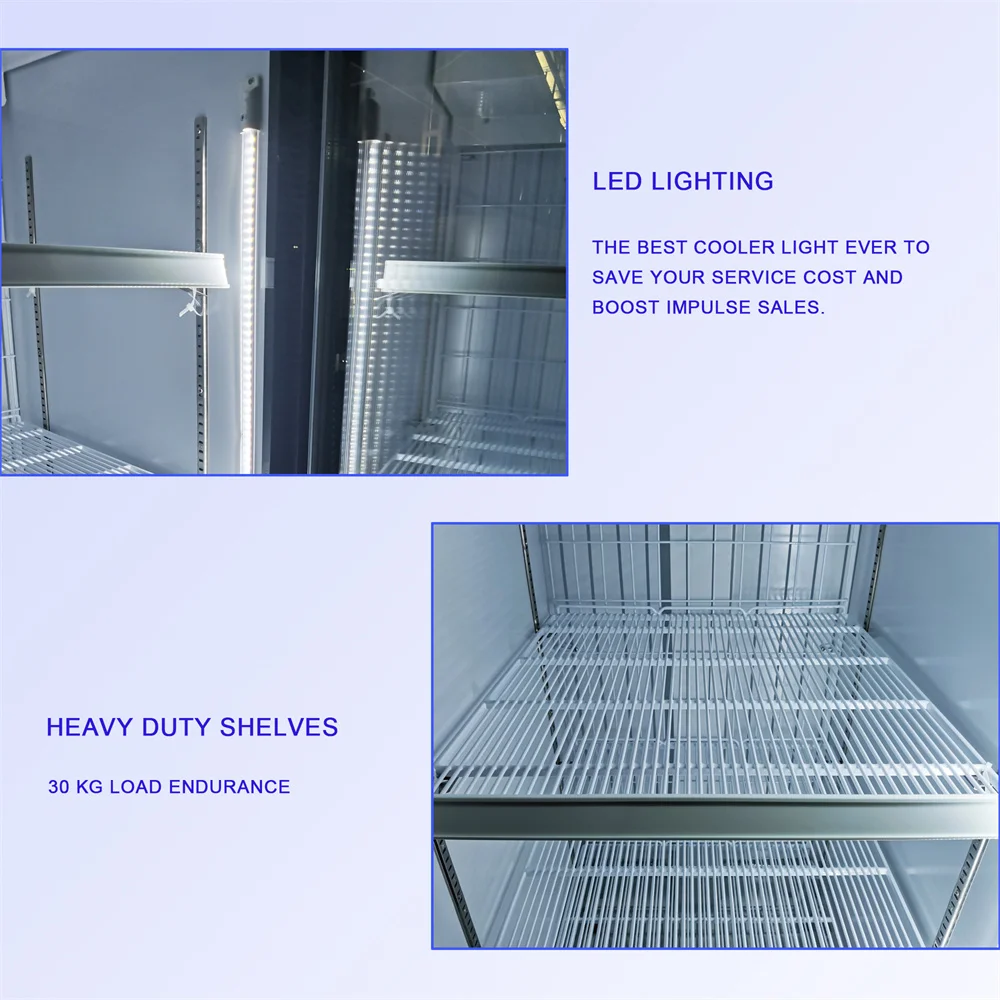 Three Glass Door Beverage Display Fridge Beer Display Cooler Refrigerating Showcase Refrigerators