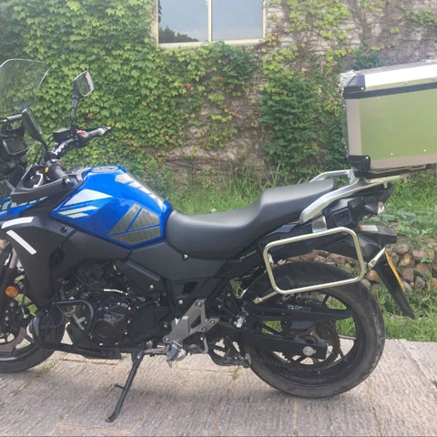 Серебряный мотоцикл черная сторона коробки алюминиевый Topcase 42L для Dl250 Suzuki