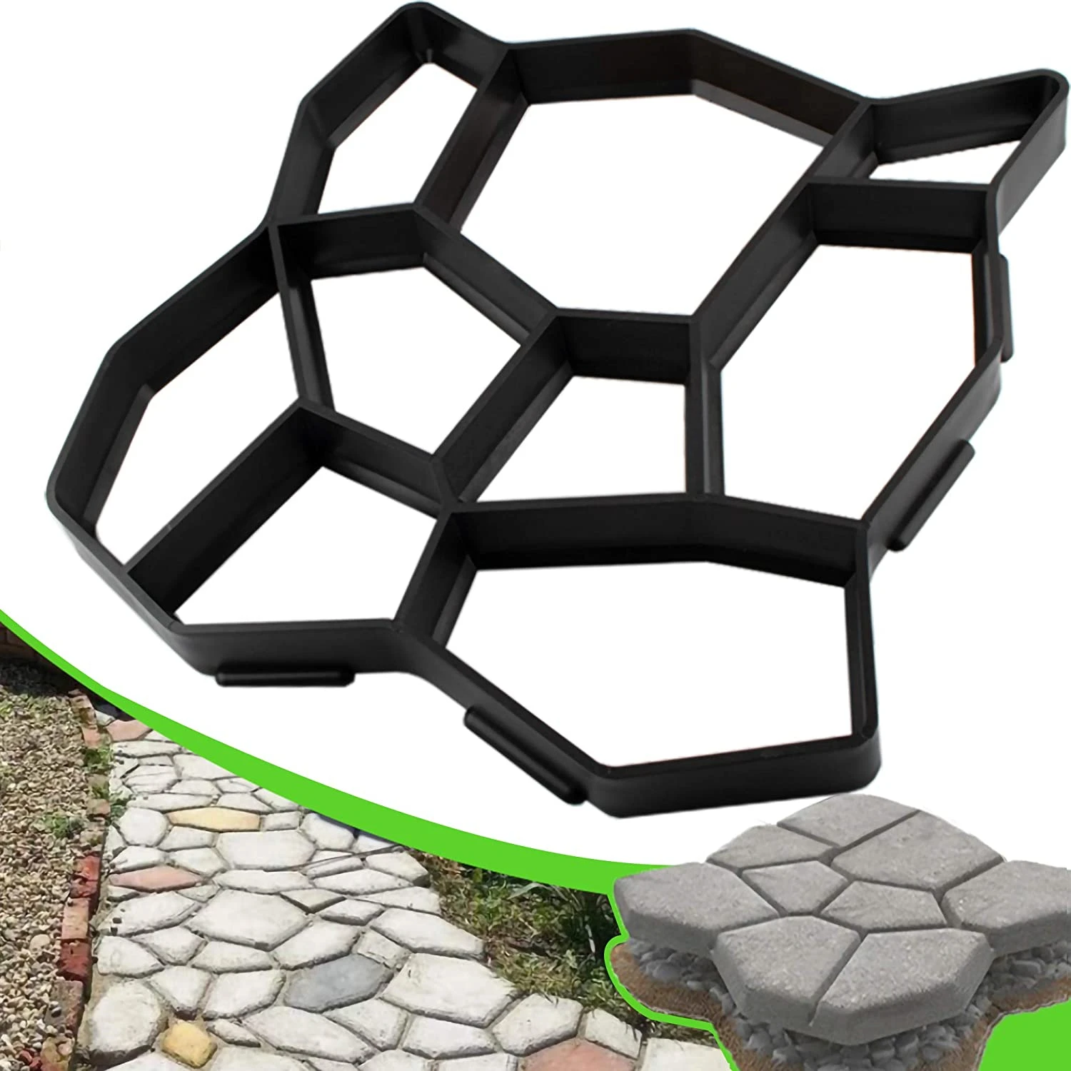 Plastic Concrete Pavement Mold Stepping Stone Walk Way Cement Brick Mold Lawn Patio Yard Garden DIY Walkway Pavement Tools