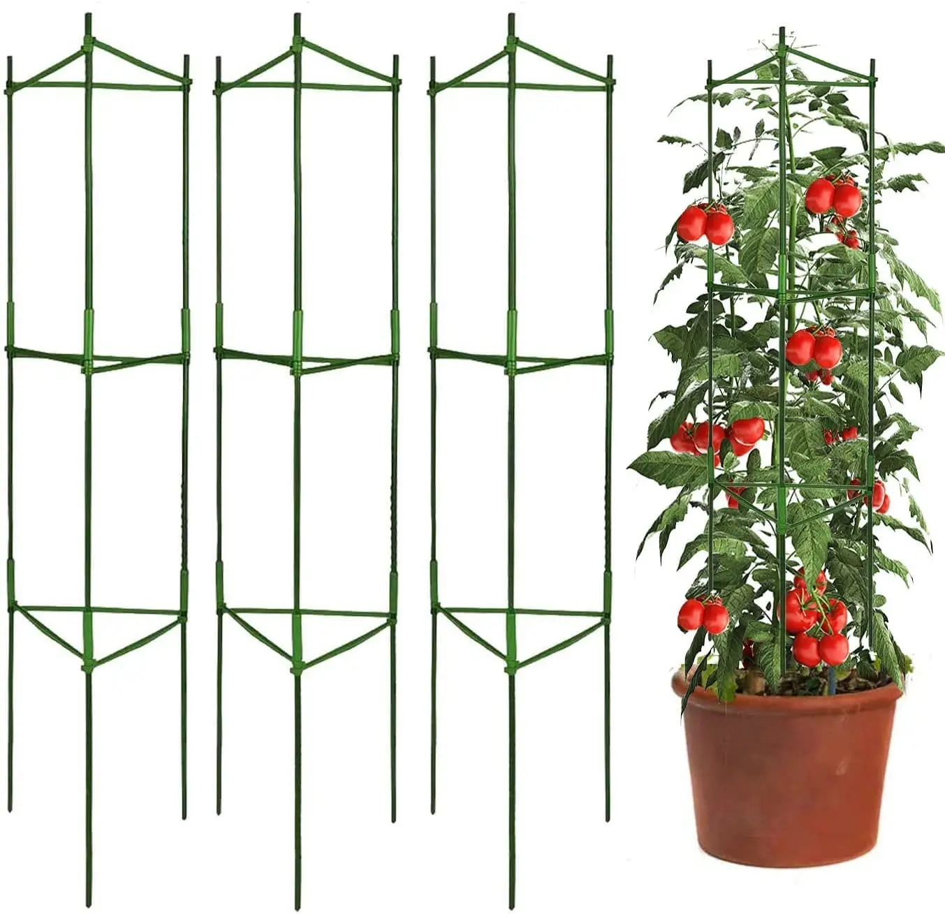 Top Quality Garden Plant Climbing Sticks Heavy Duty Steel Tomato Wire Trellis Tomato Cage