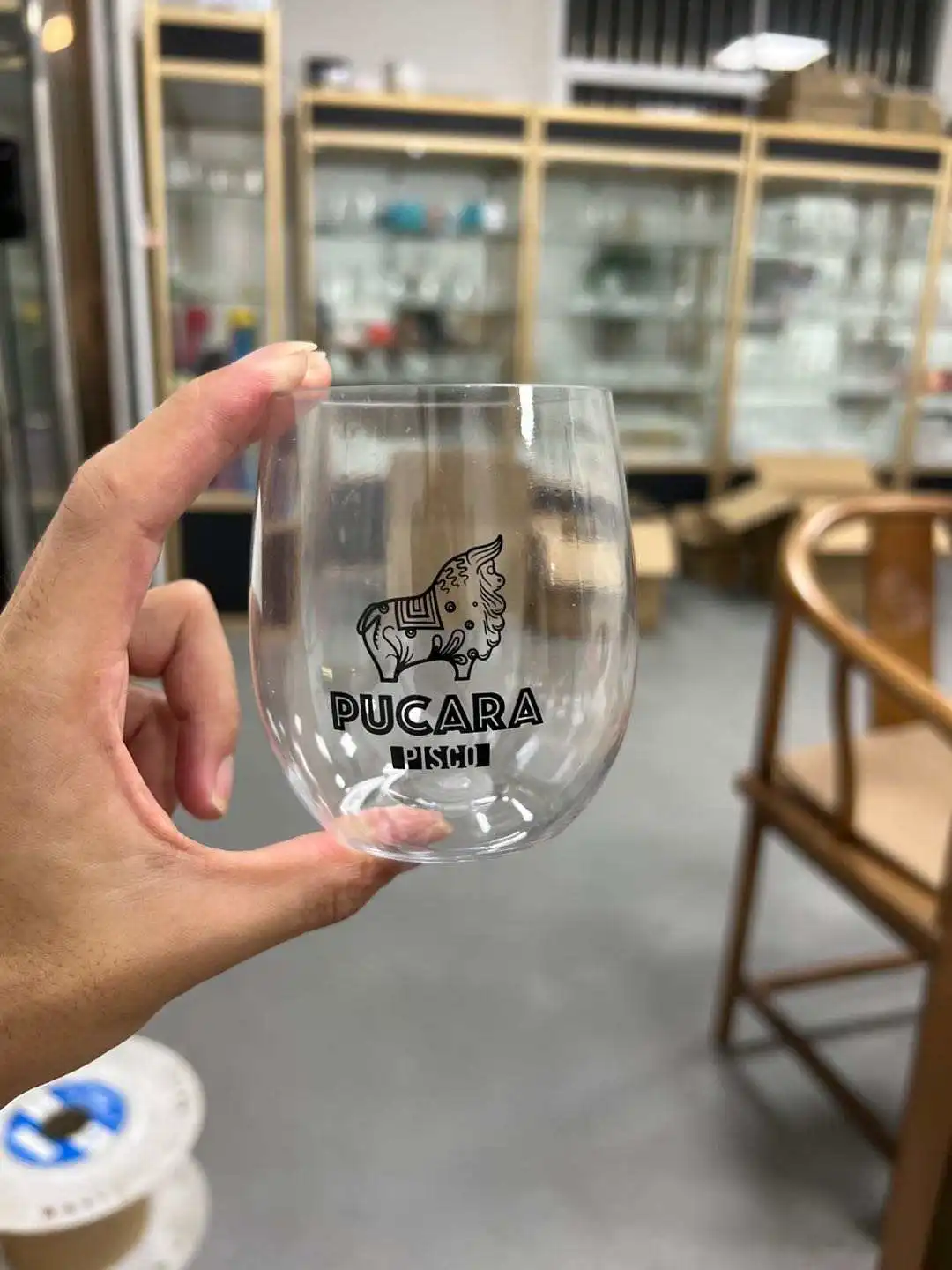 BST 12oz egg-shaped unbreakable cup clear hard plastic reusable stemless wine glasses with logo for wedding