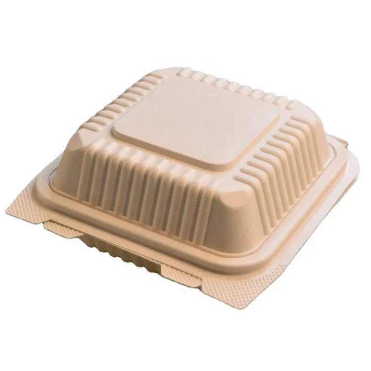 Eco-Friendly Bamboo biodegradable Material Small Degradable Square Disposable Bento Box