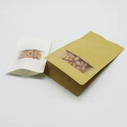 water resistant grease proof inside self seal snack nuts packaging kraft paper pouch bag