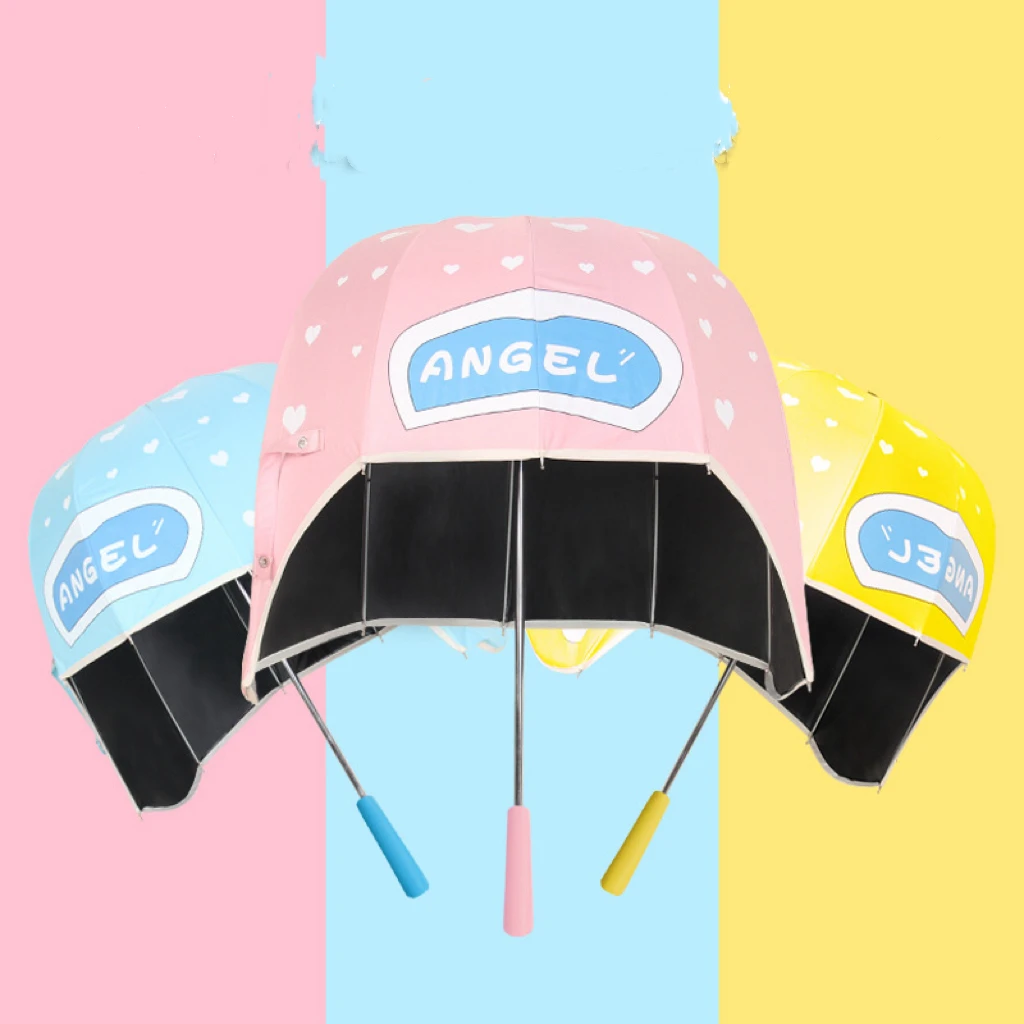 Super Cute Sunny Umbrella UV Novel Helmet-style Hat Umbrella Fiber Children Umbrella