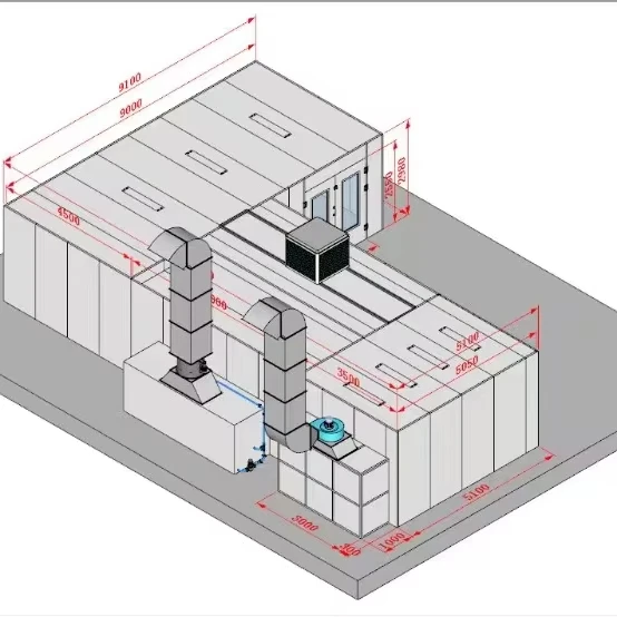 woodworking  automatic furniture water curtain spray painting booth  for  wood  furniture water curtain diesel burner