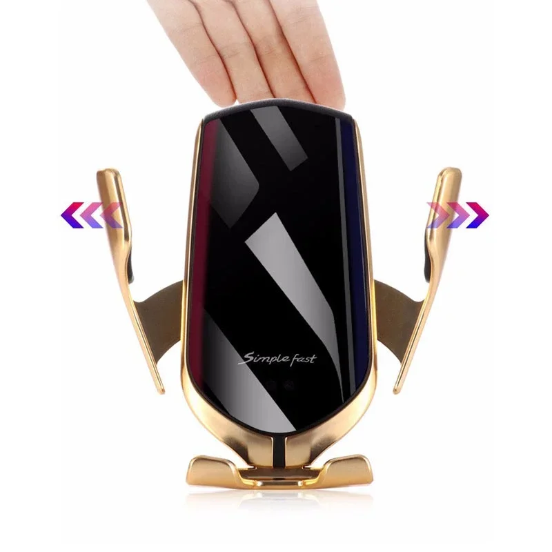 Universal Air Vent Mount Infrared Sensor Induction Auto Clamping Mobile Phone Holder Qi Wireless Car Charger Fast CAR ChargING