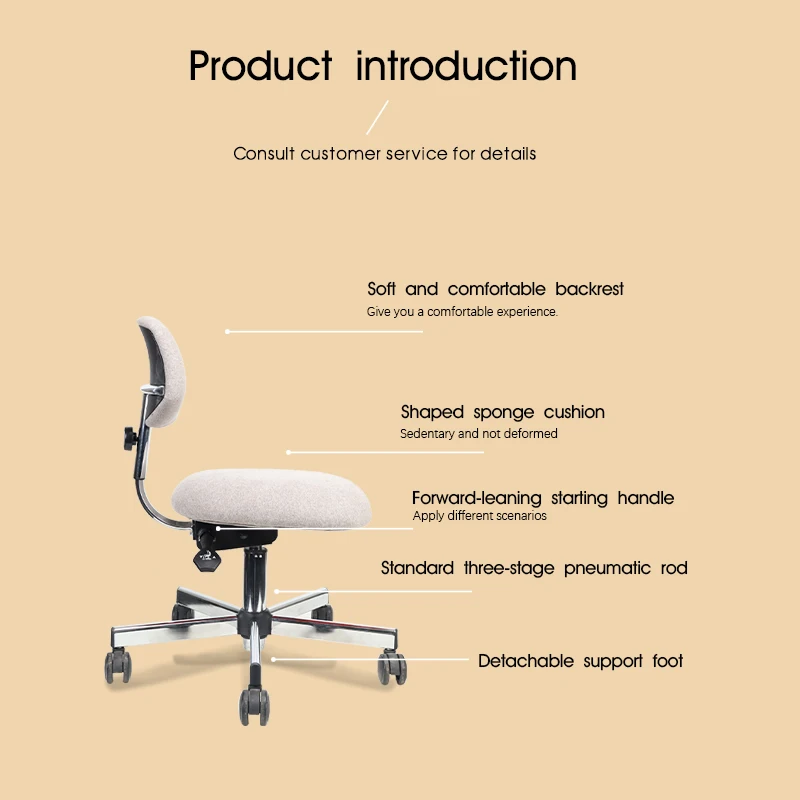 Professional Rolling adjustable Swivel dental saddle stool backrest reclining saddle chair