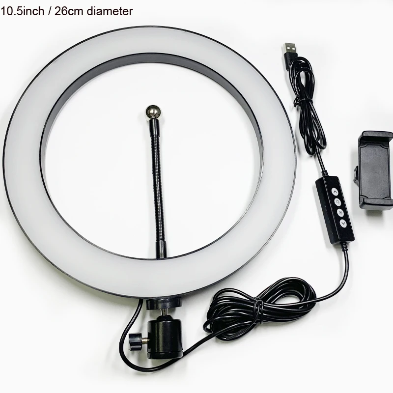 Dimmable 26 cm LED video ring light 10 inch with stand circle selfie ringlight for phone tik tok photographic Lighting