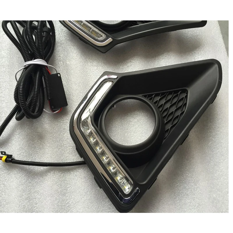 Car LED DRL  Driving Fog light For hyundai i10 sedan 2013 2014 2015 2016 fog lamp day light