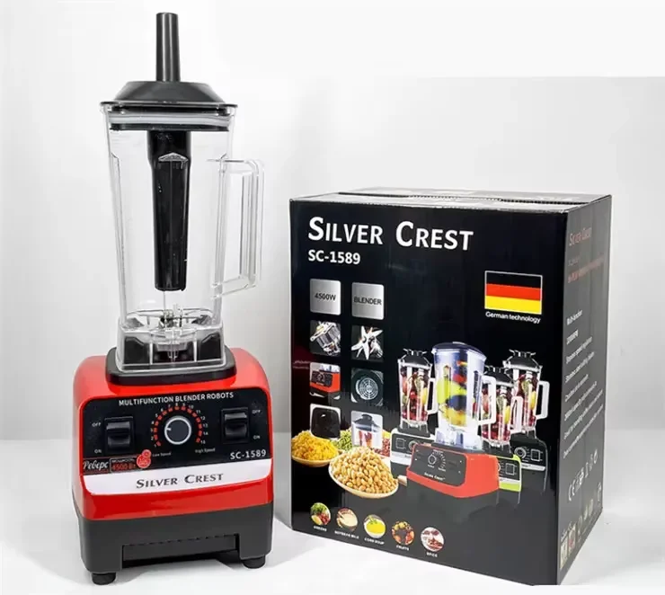 2 in 1 4500W Kitchen Appliances Silver Crest Heavy Duty Blender Commercial Mixer Smoothie Juicer Baby Food Processor Machine