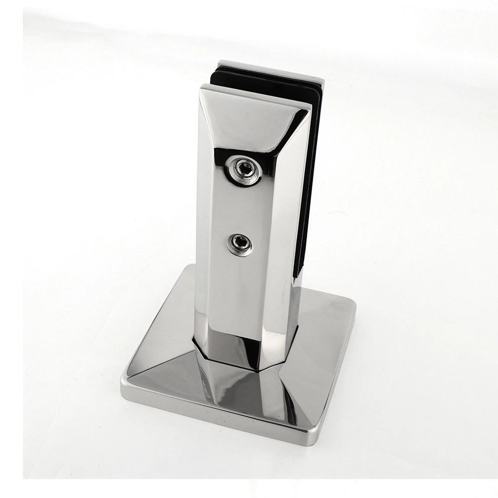 Frameless Floor Mounted Balcony  Railing System Glass Fitting Accessories Stair  Stainless Steel Spigot  Holder Glass Clamp
