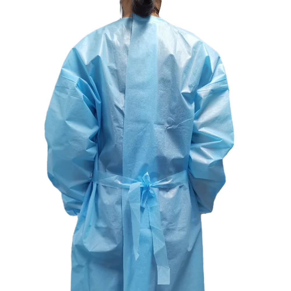 
Snap front disposable isolation gown green waterproof pp pe civil sealing tape for isolation gown 