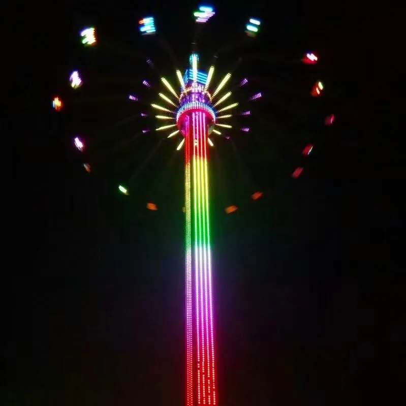 Thrilling Funny Amusement Park Rides Outdoor For Adult Rides Attraction China Supplier Flying Drop Tower Ride For Sale