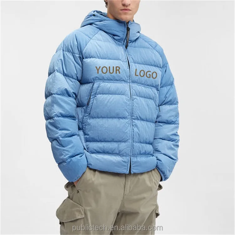 Down Filled Quilted Polyester Blend Water Repellent Puffer Jackets For Men