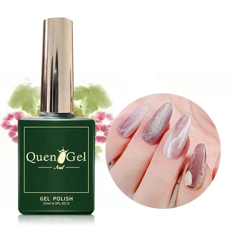 2020 Quengel New Style 5D Cat Eyes Magnetic Rose Gold UV Gel Polish Nail Gel Art Cat Eye Gel
