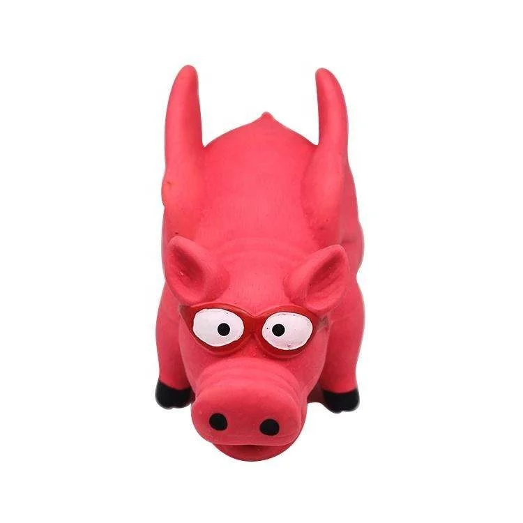 Cartoon Animal Cute Flying Pig Shape Soft Latex Dog Squeaky Sound Toys Chewing Toy