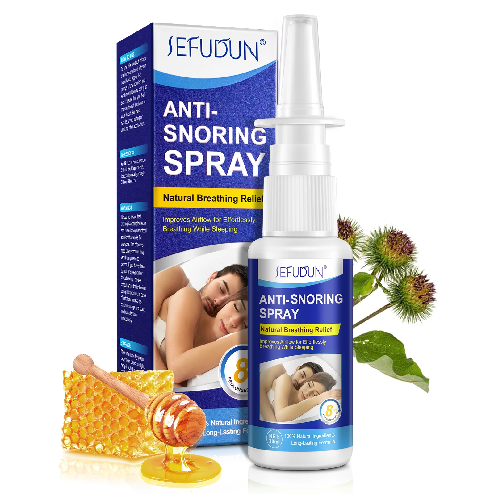 SEFUDUN elevates sleep quality natural breathing relief custom chinese herbs medical anti snore nasal spray 30ml,spray nasal